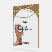 Cowboy bloemige bruidsfeest acryl bord (Hoek)