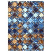 Cowboy Blue Bandana met bruine mozaïeknijkunst Klembord (Achterkant)