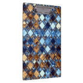 Cowboy Blue Bandana met bruine mozaïeknijkunst Klembord (Rechts)