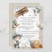 Cowboy Blue Boy Baby shower Kaart (Voorkant / Achterkant)
