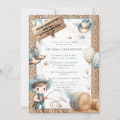 Cowboy Blue Western Boy Baby shower Kaart (Voorkant)