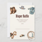 Cowboy Blue Western Rode Luier Raffle Ticket Kaart (Voorkant)