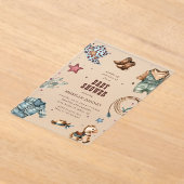 Cowboy Blue Western Rodeo Baby shower Uitnodiging (Laagn)