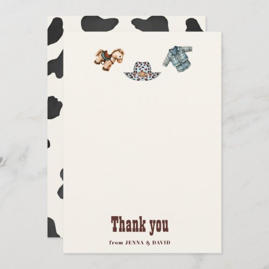 Cowboy Blue Westerne Rodeo bedankkaart (Voorkant / Achterkant)