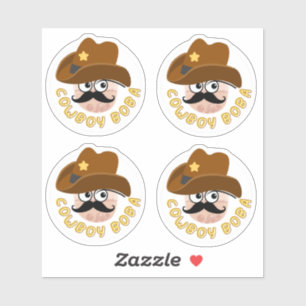 Cowboy Boba - Verpakking van 4 Sticker