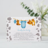 Cowboy Books for Baby Insert Card Boy Informatiekaartje (Staand voorkant)