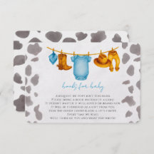 Cowboy Books for Baby Insert Card Boy