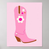 Cowboy Boot 01 Roze Preppy Laarzen Poster (Voorkant)