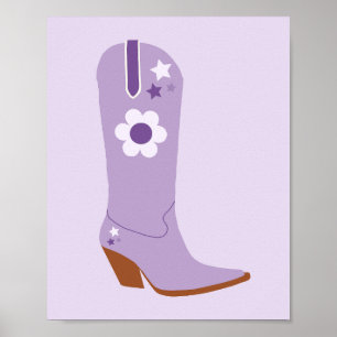 Cowboy Boot 03 Paarse Poster