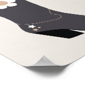 Cowboy Boot 04 Zwart en Crème Poster (Hoek)