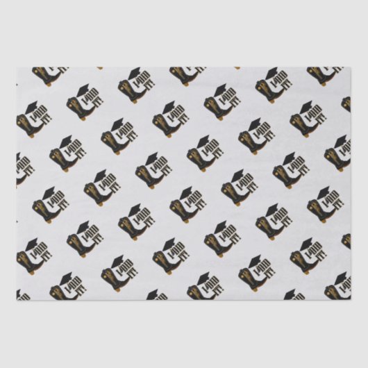 Cowboy Boot Afstudeerder Pet en Diploma Afstuderen Tissuepapier (Voorkant)