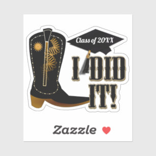 Cowboy Boot Afstuderen Sticker