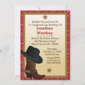 Cowboy Boot and Pet Birthday Uitnodiging (Voorkant)