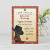 Cowboy Boot and Pet Birthday Uitnodiging (Staand voorkant)