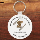 Cowboy Boot and Pet Off Home Contact Info Sleutelh Sleutelhanger (Voorkant)