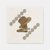 Cowboy Boot and Pet off Wooden Inlay Servetten (Voorkant)