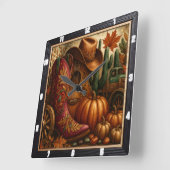 Cowboy Boot Autumn Western Vierkante Klok (Hoek)