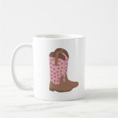 Cowboy Boot Bruin Roze Paarse Sterren Koffiemok (Links)