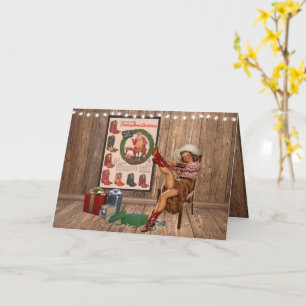 Cowboy Boot Christmas Cowgirl Laarzen opzetten Kaart