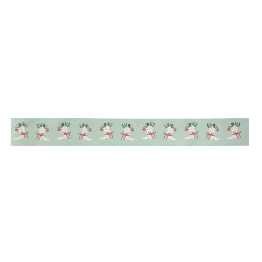 Cowboy Boot Christmas Gift Ribbon Satijnen Lint (Voorkant)