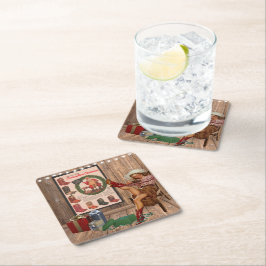 Cowboy Boot Christmas Kartonnen Onderzetters