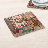 Cowboy Boot Christmas Kartonnen Onderzetters (Schuin)