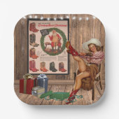 Cowboy Boot Christmas Papieren Bordje (Voorkant)