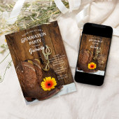 Cowboy Boot Daisy Country Western Afstudeerfeest Kaart