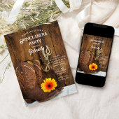 Cowboy Boot Daisy Country Western Quinceanera Kaart