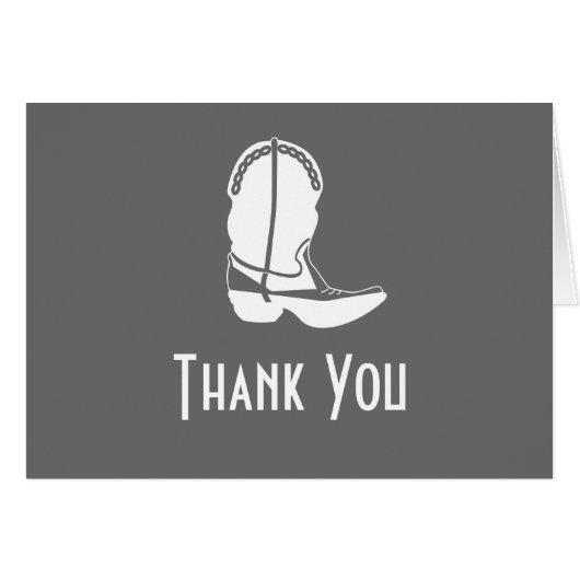 Cowboy Boot Dank je wel de kaarten (donkergrijs) (Voorkant Horizontaal)