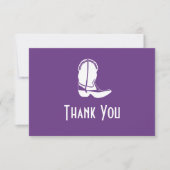 Cowboy Boot Dank je wel kaarten (donker Paars) Notitiekaartje (Voorkant)