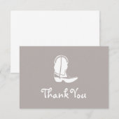 Cowboy Boot Dank je wel kaarten (Zand) Notitiekaartje (Voorkant / Achterkant)