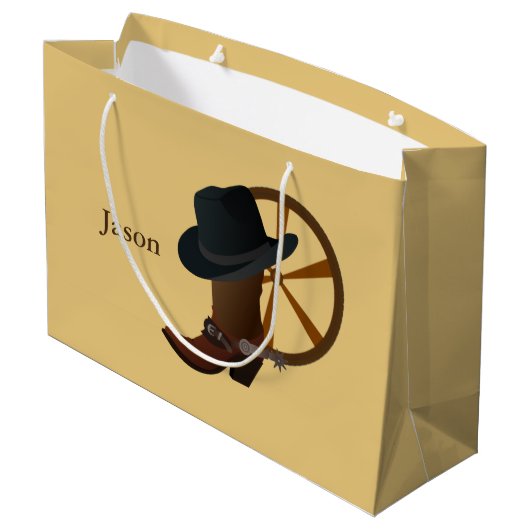 Cowboy Boot Design LGB Groot Cadeauzakje (Achterkant Gekanteld)