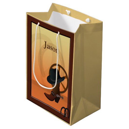 Cowboy Boot Design MGB Medium Cadeauzakje (Voorkant Gekanteld)