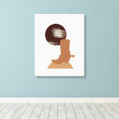 Cowboy Boot in de woestijnschilderkunst Canvas Afdruk (Insitu (Houten vloer))