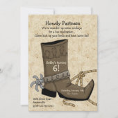 Cowboy Boot Invitation Kaart (Voorkant)