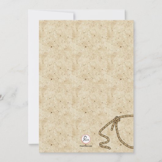Cowboy Boot Invitation Kaart (Achterkant)