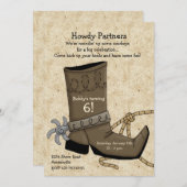 Cowboy Boot Invitation Kaart (Voorkant / Achterkant)