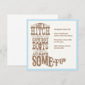 Cowboy Boot Invitation Kaart (Voorkant / Achterkant)