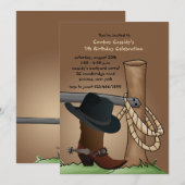 Cowboy Boot Invitation Kaart (Voorkant / Achterkant)