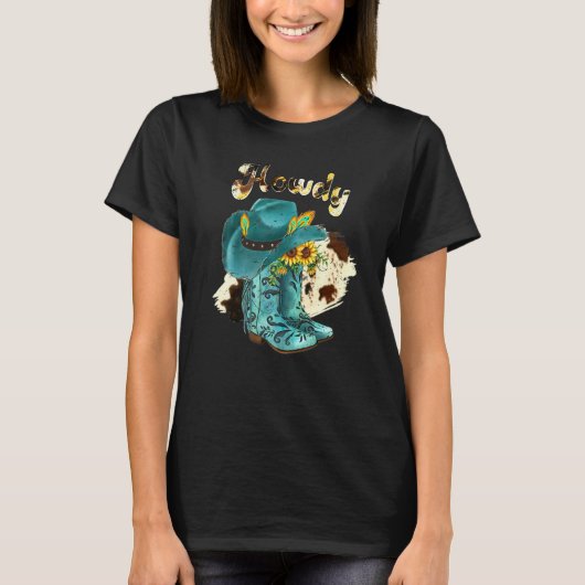 Cowboy Boot Leopard Sunflower Laten we meisjes Wes T-shirt (Voorkant)