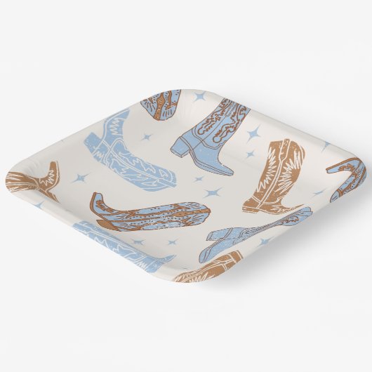 Cowboy Boot Party Borden Papieren Bordje (Gebogen)