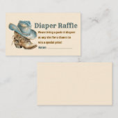Cowboy Boot pet Luier Raffle baby shower Stijlvol Informatiekaartje (Voorkant / Achterkant)