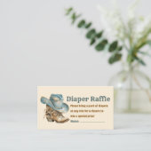 Cowboy Boot pet Luier Raffle baby shower Stijlvol Informatiekaartje (Staand voorkant)