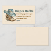 Cowboy Boot pet Luier Raffle baby shower Stijlvol Informatiekaartje (Voorkant / Achterkant)