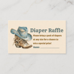 Cowboy Boot pet Luier Raffle baby shower Stijlvol Informatiekaartje