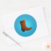 Cowboy Boot Ronde Sticker (Envelop)