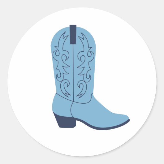 Cowboy Boot Ronde Sticker (Voorkant)
