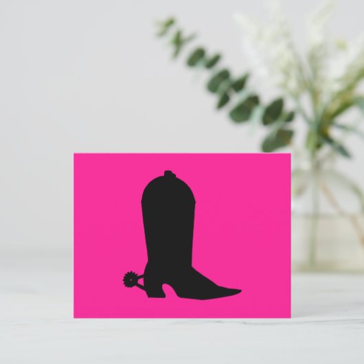 Cowboy Boot Silhouette Briefkaart (Staand voorkant)