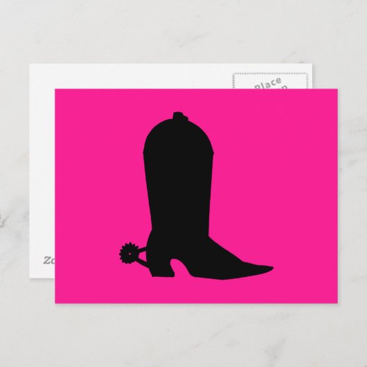 Cowboy Boot Silhouette Briefkaart (Voorkant / Achterkant)